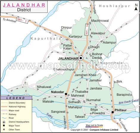 District map of Jalandhar