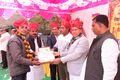 धावक मुकेश कुमार वीर तेजाजी छात्रावास में केन्द्रीय मंत्री कैलाश चौधरी से सम्मानित