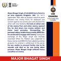 Major Bhagat Singh Lali awarded Vir Chakra