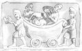 Indo-Scythians pushing along the Greek god Dyonisos with Ariadne.[39]