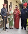 Kunwar Yadvendra Singh of Pisawa (Right), Kunwarrani Chandrika Singh Pisawa, Sardar Udaysinh Ghatge (Left),Lady Mrinalini Ghatge. Source - Jat Kshatriya Culture