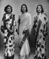 The three Princesses of Kapurthala State. Princess Indira Devi Sandhu of Kapurthala, Maharaj Kumari Sushila Devi (later Rani Sushila Devi of Bharatpur), and Maharaj Kumari Ourmilla Devi of Kapurthala ( Later Kunwarrani Urmila Devi of Jubbal), 1938. State:- Kapurthala, Dynasty:- Sandhu