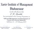 Xavier Institute of Management Taraining-12-16.2.2007.Certificate